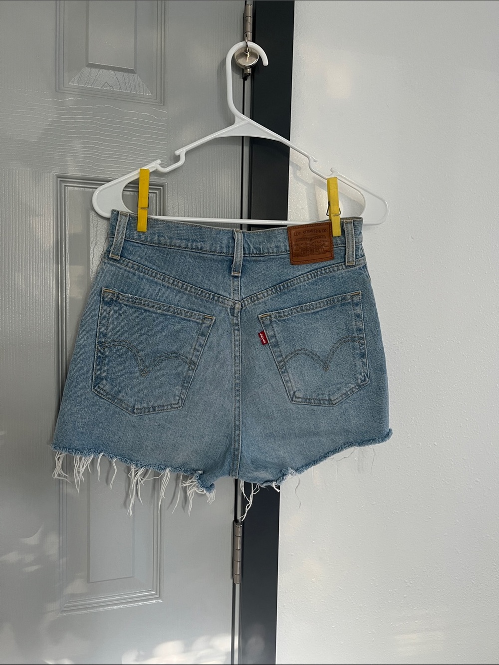Levi's Light Blue High-Rise Cutoff Denim Shorts